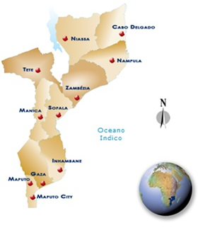 モザンビーク共和国マップ