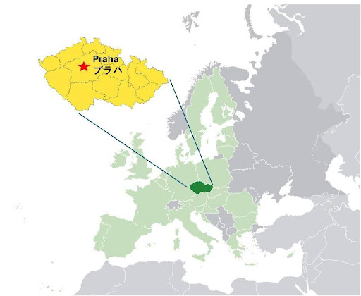 チェコ、プラハ地図